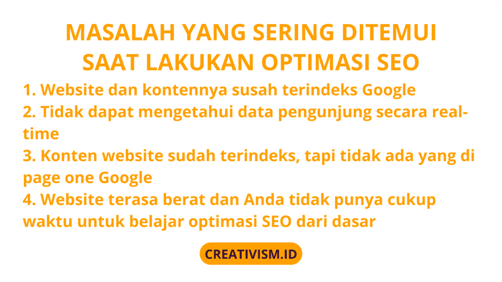 Masalah yang Sering Ditemui Saat Lakukan Optimasi SEO