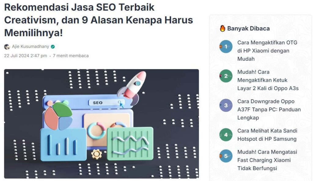 Layanan Backlink dari Jasa Optimasi Website Jogja Terbaik Creativism