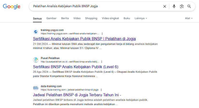 Pelatihan Analisis Kebijakan Publik BNSP Jogja