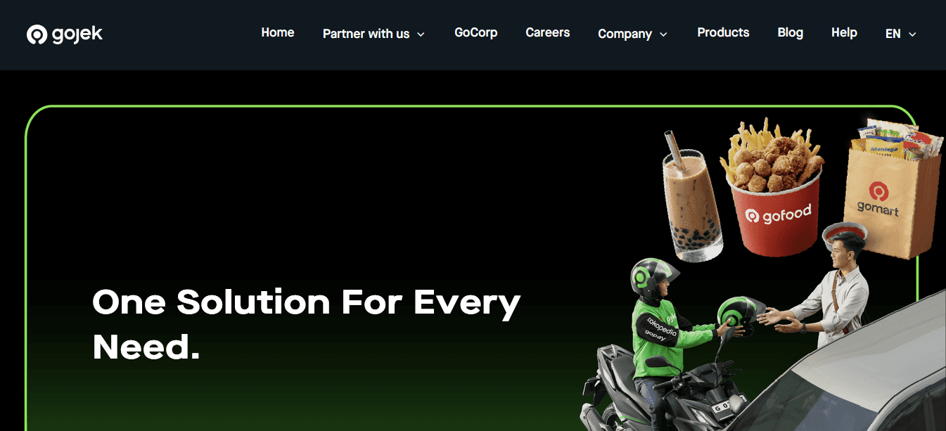 Contoh Website Company Profile Gojek