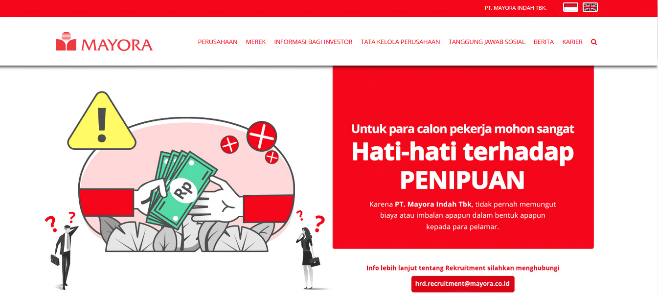 Contoh Website Company Profile Mayora