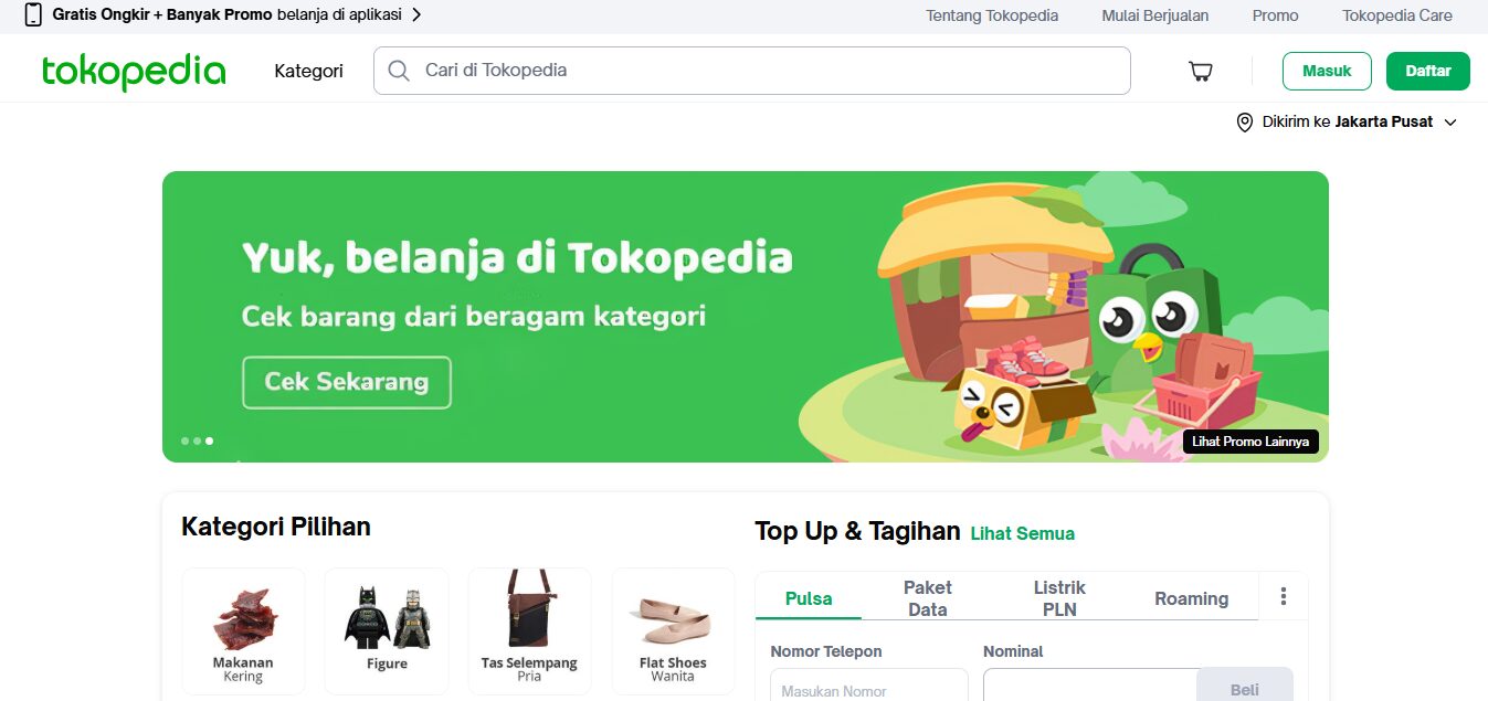 Website Perusahaan Tokopedia