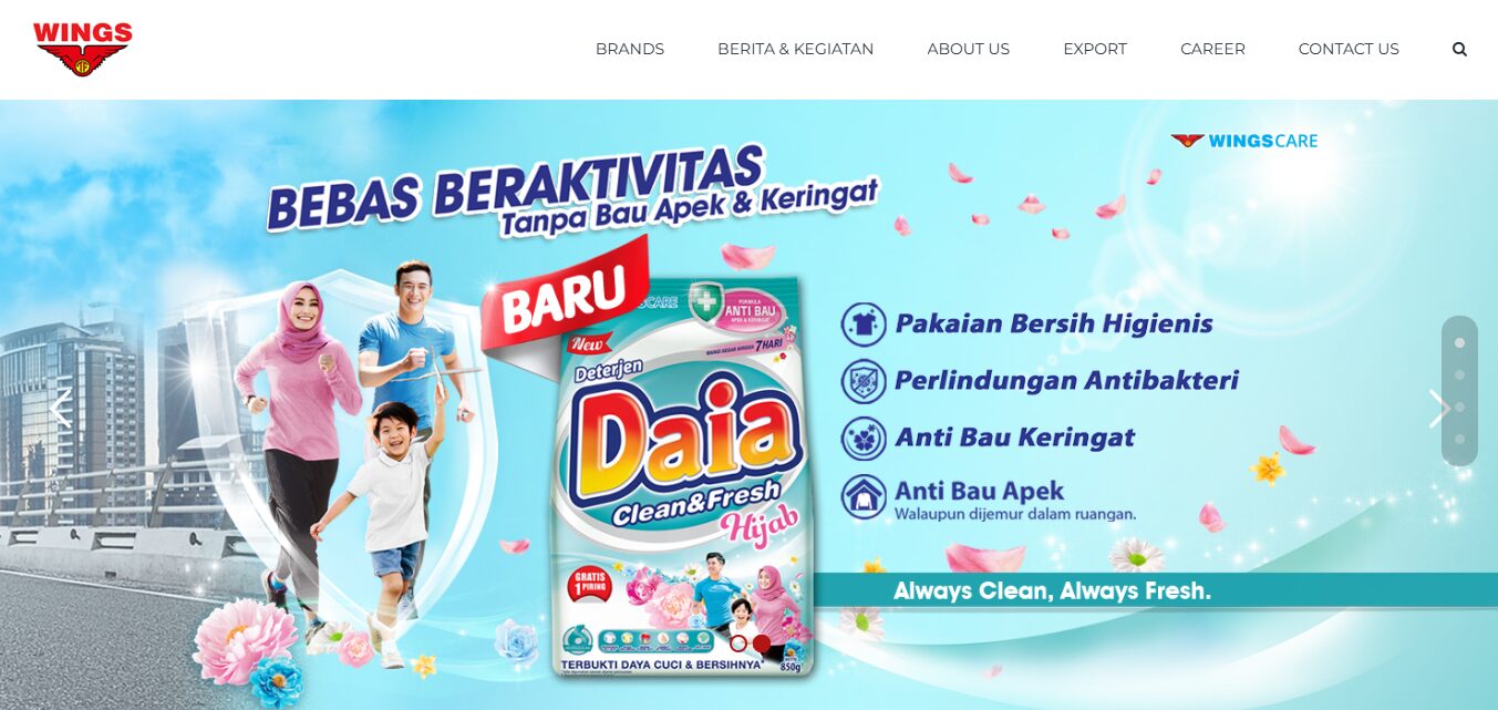 Contoh Tampilan Web Perusahaan - Wings