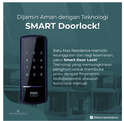 Konten fitur SMART Doorlock - keunggulan Batumas Residence