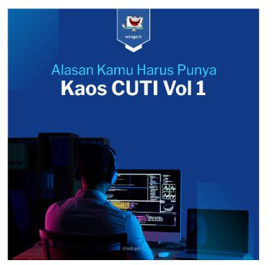 Desain promotional untuk launching kaos CUTI Vol 1
