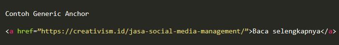 Contoh Penggunaan Generic Anchor dalam Konten Website