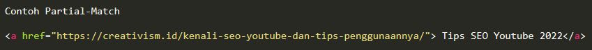 Contoh Penggunaan Partial Match Anchor dalam Konten Website