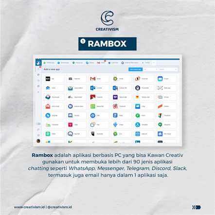 Rambox, Aplikasi Meningkatkan Produktivitas untuk Jawab Chatting