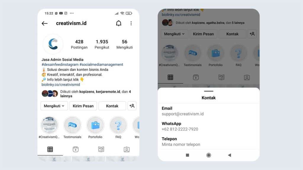 Kelebihann Akun Instagram Bisnis Tampilan Akun Lebih Profesional
