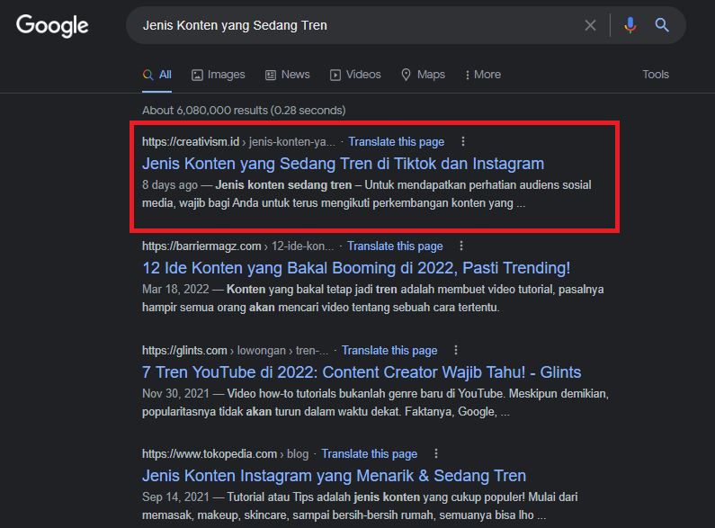 Jasa SEO Indonesia dan Data Kinerja Keywordnya