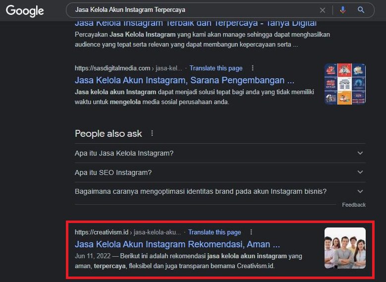 Keyword jasa kelola akun instagram terpercaya