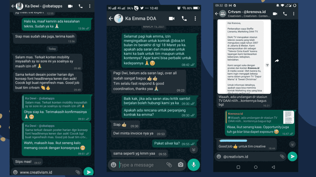 Testimoni Jasa Pengelolaan Instagram Creativism Agen Digital Marketing Terbaik Indonesia