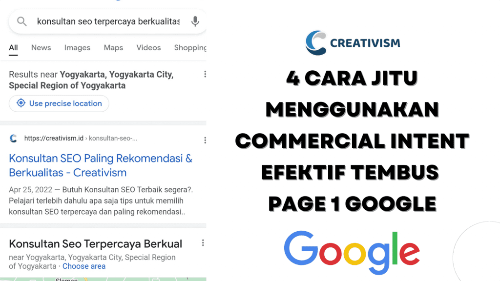 4 Cara Jitu Menggunakan Commercial Intent Efektif Tembuh Page 1 Google