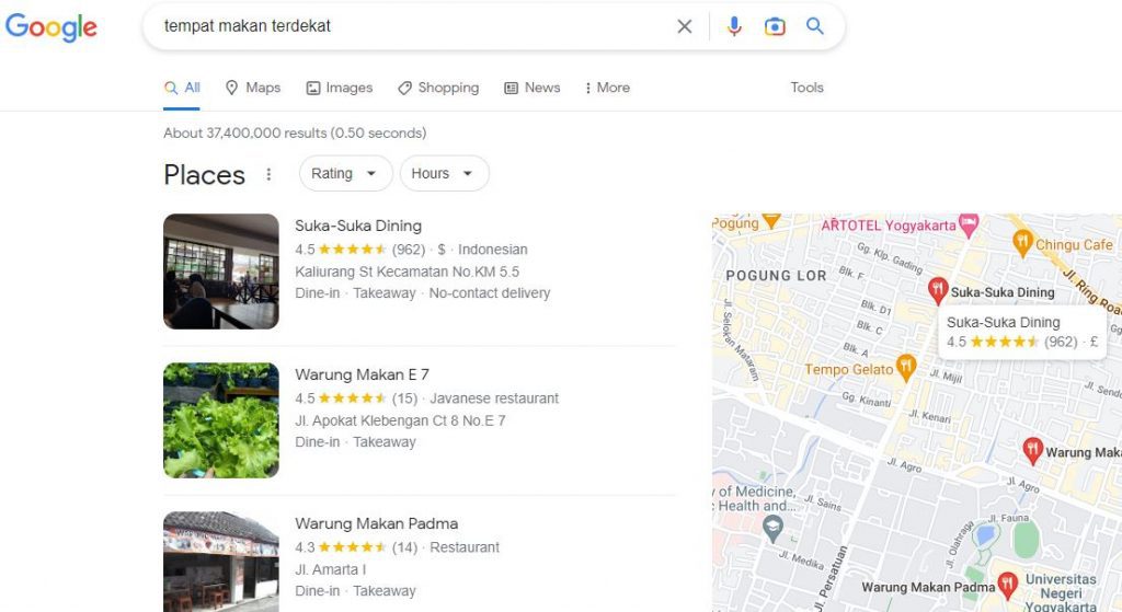Contoh Penggunaan Local SEO