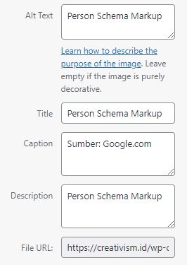 Mengisi Alt Title dan Description