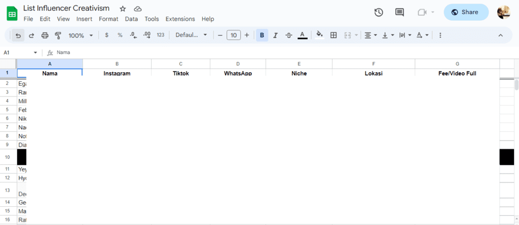 Influencer Jasa Kreator Konten TikTok Creativism