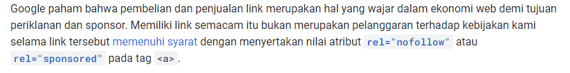 Aturan Google Terkait Jual Beli Backlink