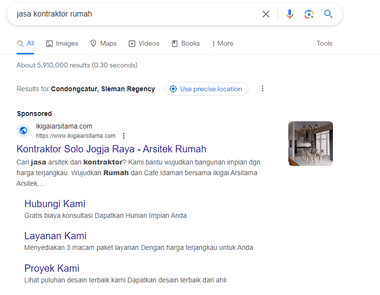 Contoh Hasil Paid Search