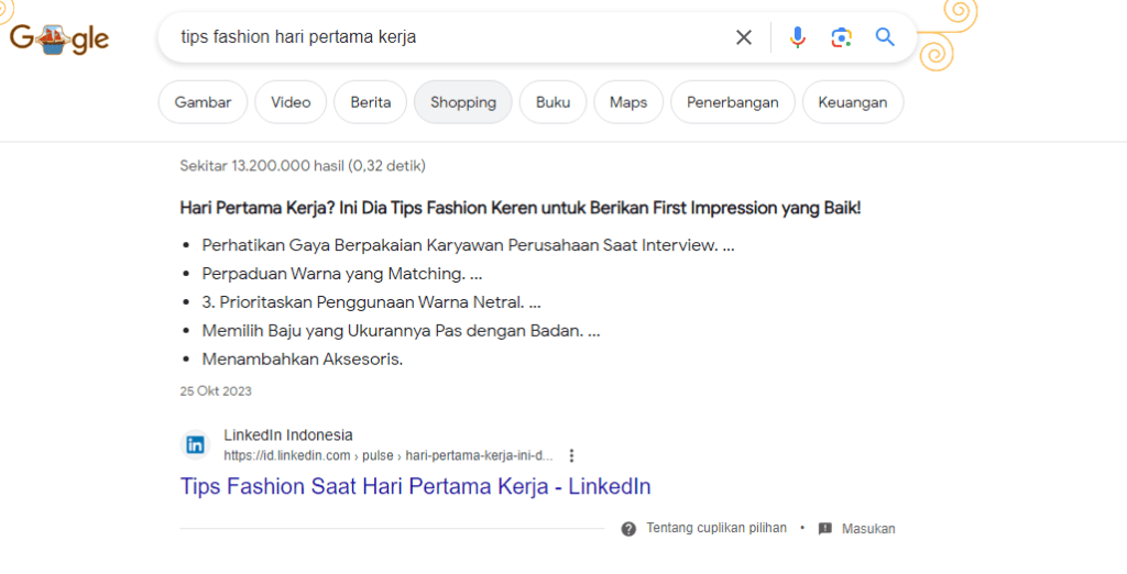 Hasil Link Building LinkedIn Tim Creativism