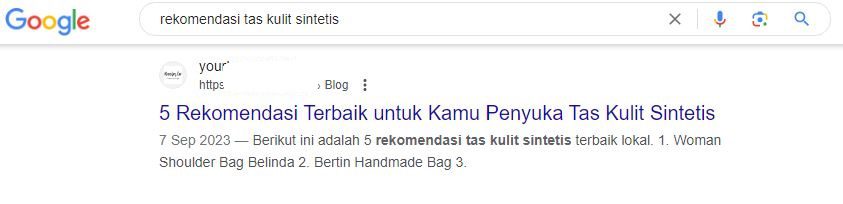 Hasil Optimasi Keyword Website Klien