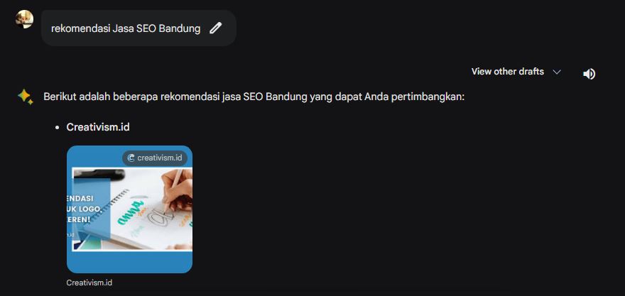Hasil Pencarian Google Bard Jasa SEO Bandung