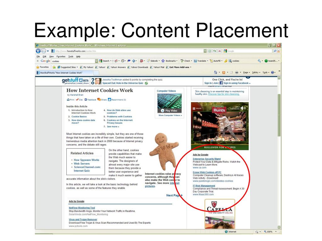 Contoh Content Placement di Website