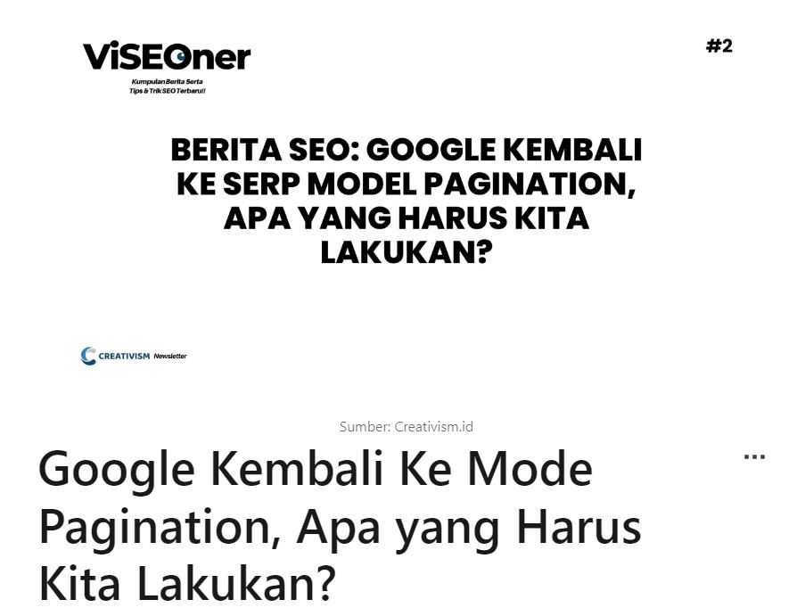 Creativism Newsletter, Subscribe di LinkedIn