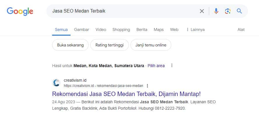 Portofolio Agency SEO Jogja Terbaik Creativism