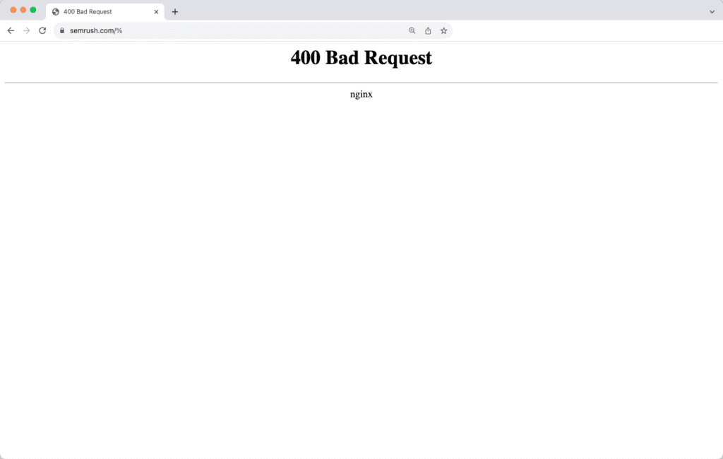 400 Bad Request