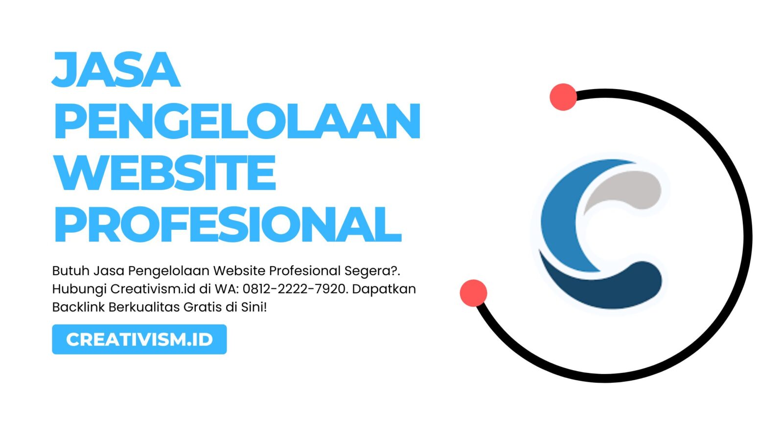 Jasa Pengelolaan Website Profesional Terbaik, Creativism!