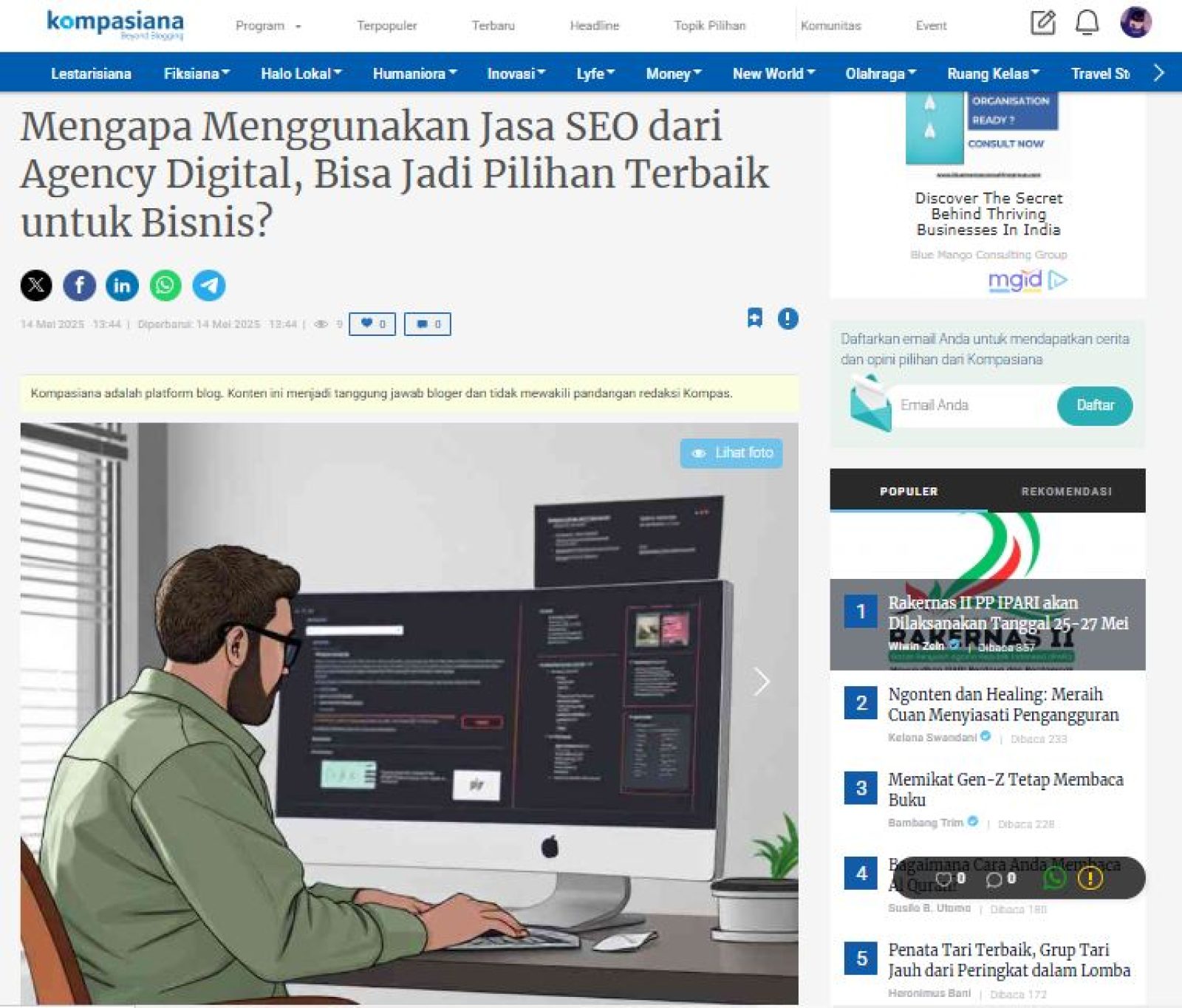 Cara Menjalankan SEO di Kompasiana